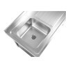 Dive 1 Sink with backsplash and shelf - W 1400 x D 700 mm | Dynasteel