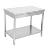 Stainless Steel Table with Shelf - D 600 mm - L 1000 mm - Dynasteel
