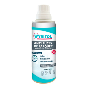 Aérosol Anti Puces de Parquet 200 ml - Wyritol: Élimine puces & larves, sécuritaire pour les surfaces.