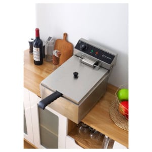 Επαγγελματική Φριτέζα 10 L 3000 W Inox — Θερμοστάτης