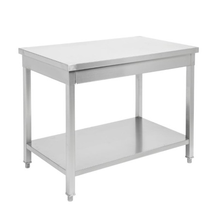 Stainless Steel Table with Shelf - D 600 mm - W 600 mm - Dynasteel