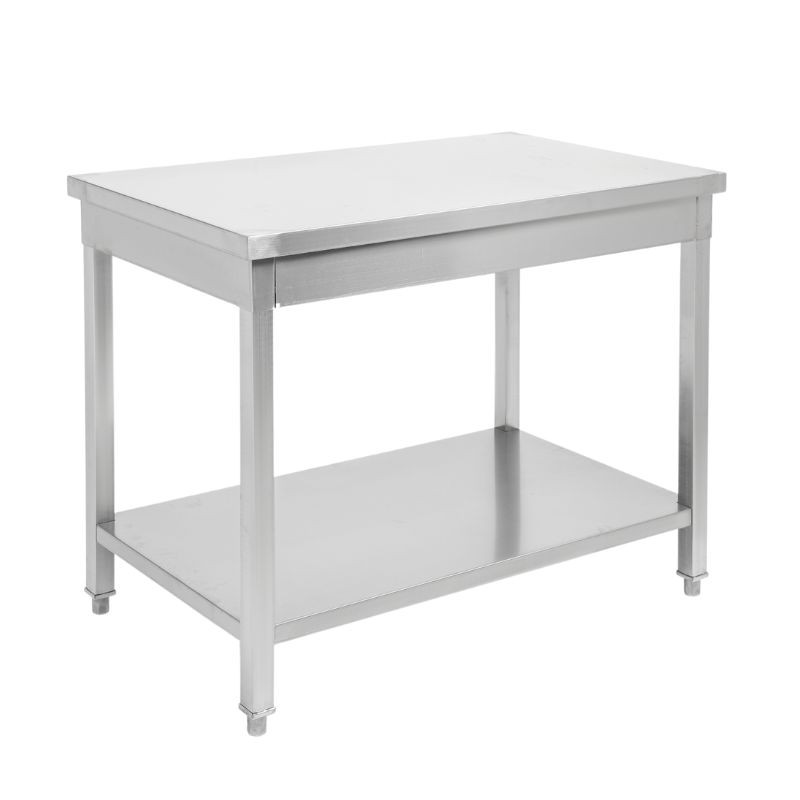 Stainless Steel Table with Shelf - D 600 mm - W 1400 mm - Dynasteel