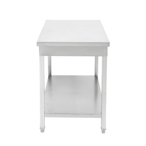 Stainless Steel Table with Shelf - D 600 mm - W 1400 mm - Dynasteel