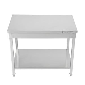Τραπέζι Inox 1600 x 600 mm με Κάτω Ράφι — AISI 201