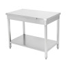 Τραπέζι Inox 1200x700 mm με Κάτω Ράφι — Pro CHR