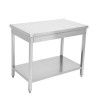 Stainless Steel Table with Shelf - D 700 mm - L 1200 mm - Dynasteel