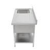 Plonge Inox 1 Bac 1200x600 mm, Égouttoir Droite, Dosseret