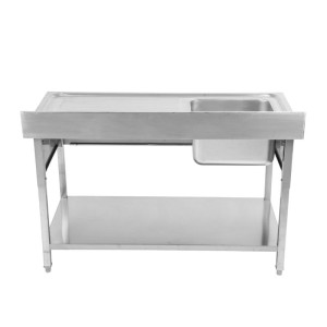 Sink 1 Basin with Backsplash and Shelf - L 1200 x D 600 mm - Dynasteel