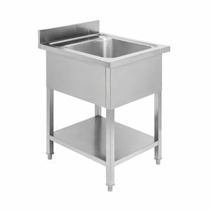 Βυθιζόμενος 1 Λεκάνη με Πλάτη και Ράφι - Μ 600 x Π 600 mm - Dynasteel