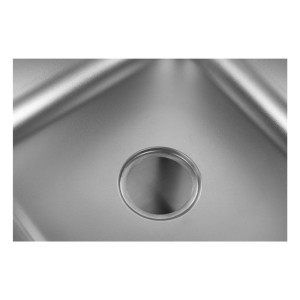 Dive 1 Sink with Backsplash and Shelf - W 600 x D 600 mm - Dynasteel