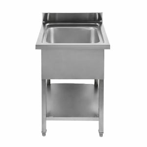 Βυθιζόμενος 1 Λεκάνη με Πλάτη και Ράφι - Μ 600 x Π 600 mm - Dynasteel