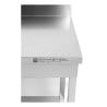 Τραπέζι Inox 1000x600 mm με Πλάτη και Κάτω Ράφι