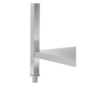 Τραπέζι Inox 1000x600 mm με Πλάτη και Κάτω Ράφι