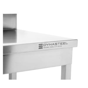 Τραπέζι Inox 1000x600 mm με Πλάτη και Κάτω Ράφι