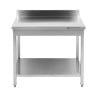 Τραπέζι Inox 1000x600 mm με Πλάτη και Κάτω Ράφι