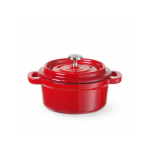 Red Enameled Cast Iron Casserole HENDI - 0.27 L | Traditional cooking | High quality and versatility
