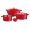 Red Enameled Cast Iron Casserole HENDI - 0.27 L | Traditional cooking | High quality and versatility