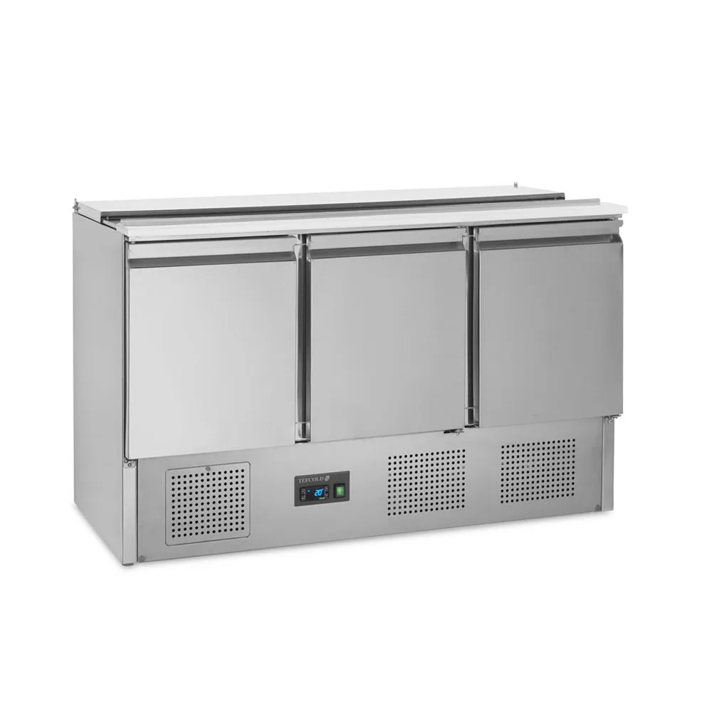 Saladette Ψυγείο GN 1/1 από Ανοξείδωτο - 3 Πόρτες - 368 L - 4 GN 1/1