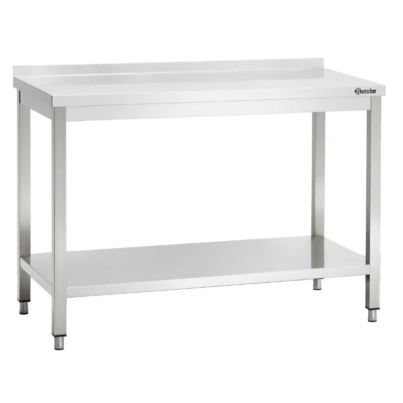 Τραπέζι Inox με Πλάτη - Μ 1300 x Π 700 mm