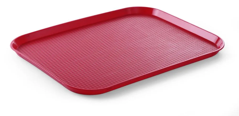 Ορθογώνιο πιάτο Fast Food - Μεγάλο μέγεθος 450 x 350 χιλιοστά - Κόκκινο - Κόκκινο