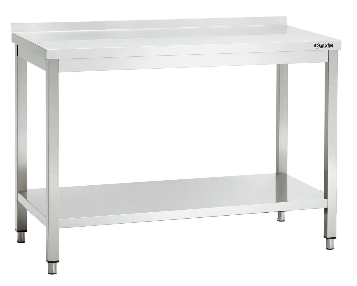 Τραπέζι Inox με πλάτη - L 1200 x P 600 mm