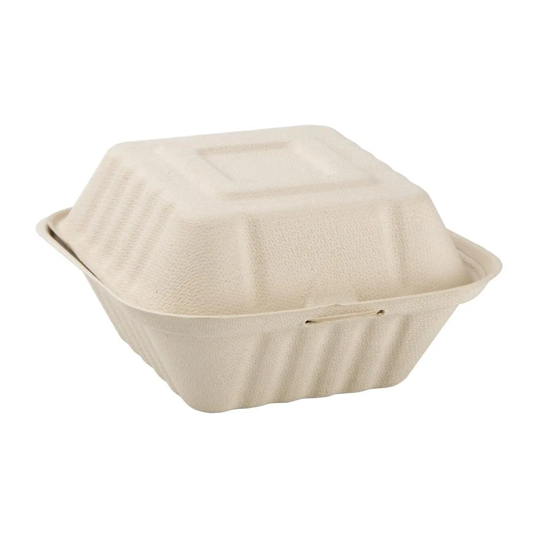 Ανακυκλώσιμες χάρτινες συσκευασίες hamburger Bagasse φυσικού χρώματος 152 χιλιοστών - Πακέτο 500