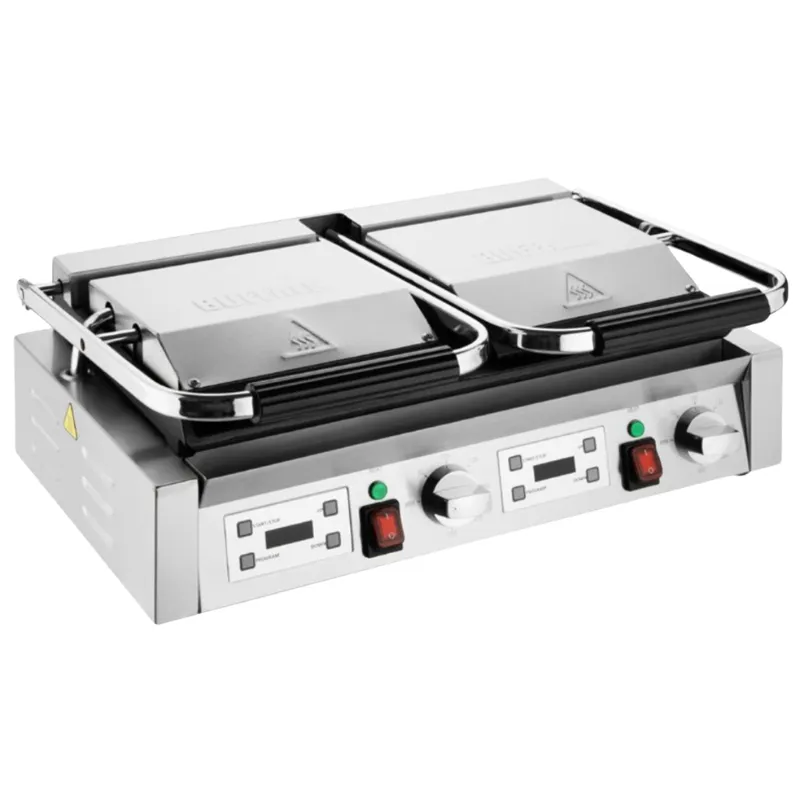 Grill διπλής επαφής με αυλακωτές πλάκες