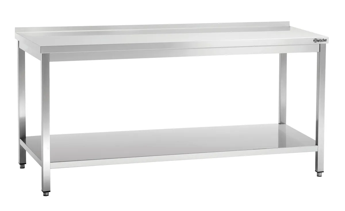 Τραπέζι Εργασίας Inox με Κάτω Ράφι - Π 700 mm - Μ 1800 mm