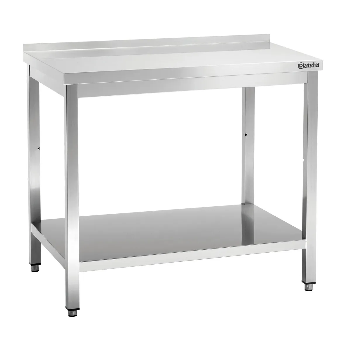 Τραπέζι Εργασίας Inox με Κάτω Ράφι και Πλάτη - Β 700 mm - Μ 1200 mm