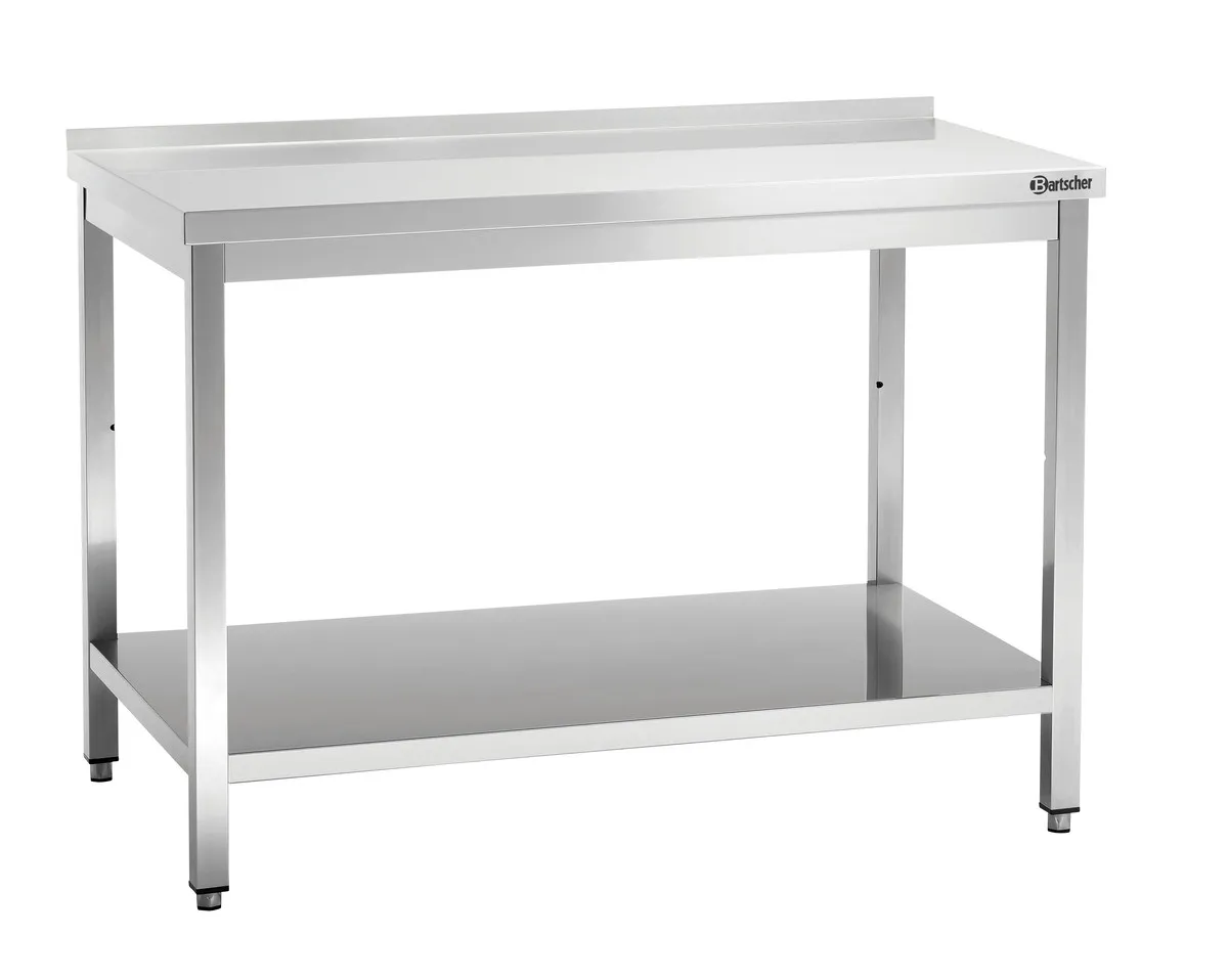 Τραπέζι Εργασίας Inox με Κάτω Ράφι και Πλάτη - Β 700 mm - Μ 1400 mm