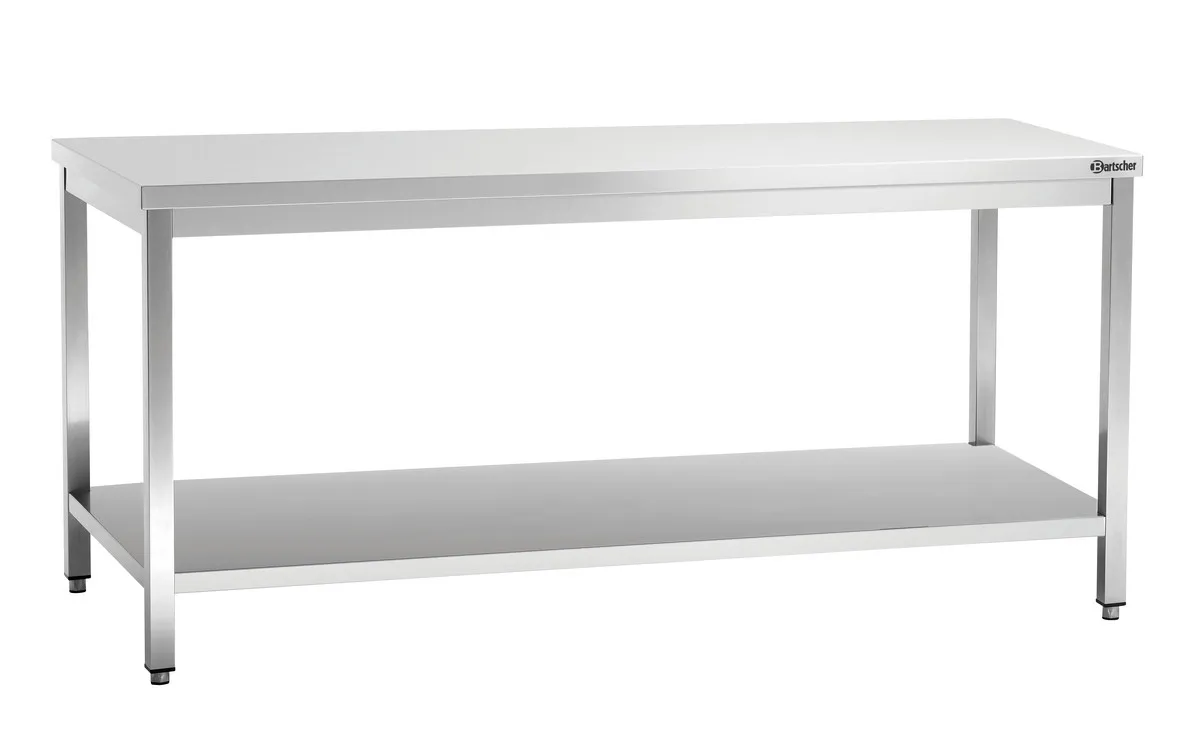 Τραπέζι Εργασίας Inox με Κάτω Ράφι - Π 600 mm - Μ 1800 mm