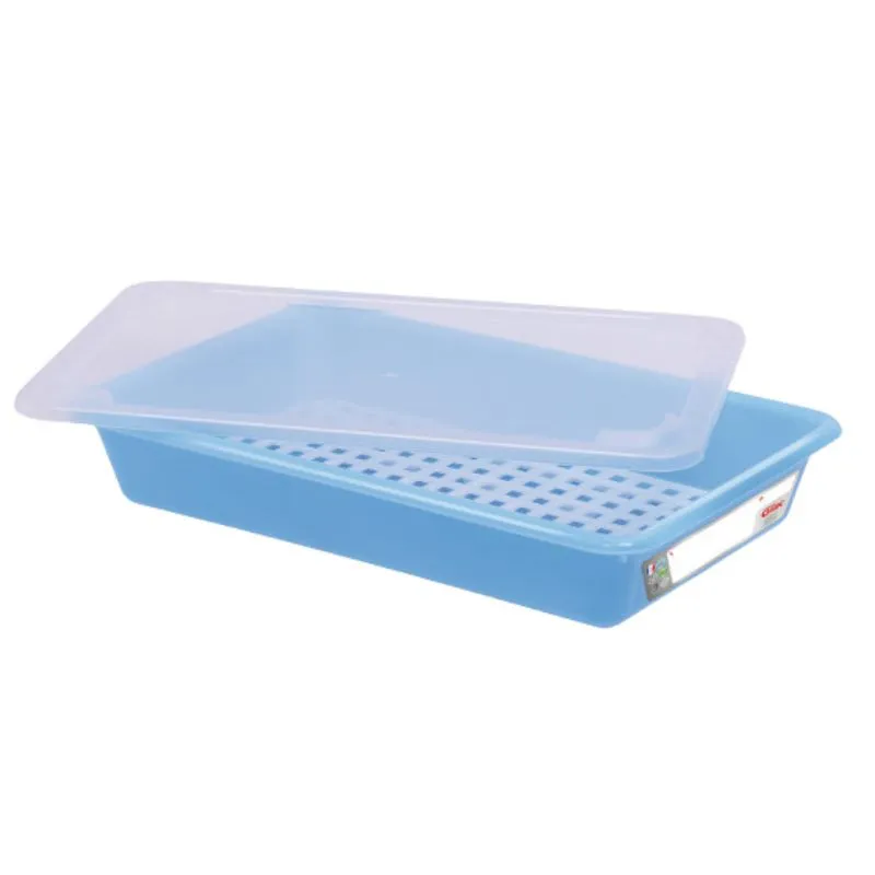 Δίσκος HACCP με Καπάκι και Σχάρα - 8 L - Μπλε