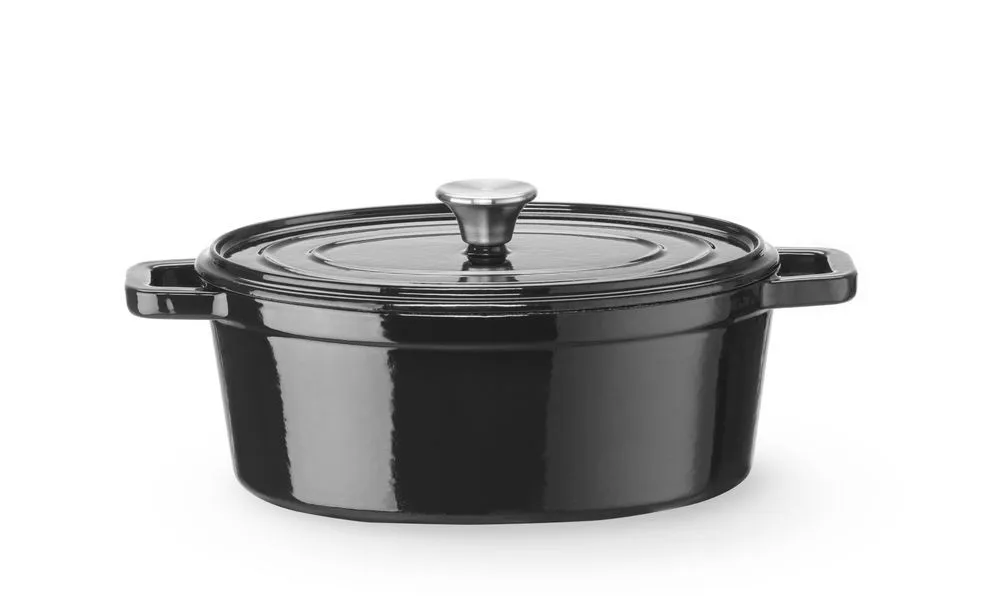 Μαντεμένια Εμαγιέ Οβάλ Κατσαρόλα Μαύρη - 4,4 L