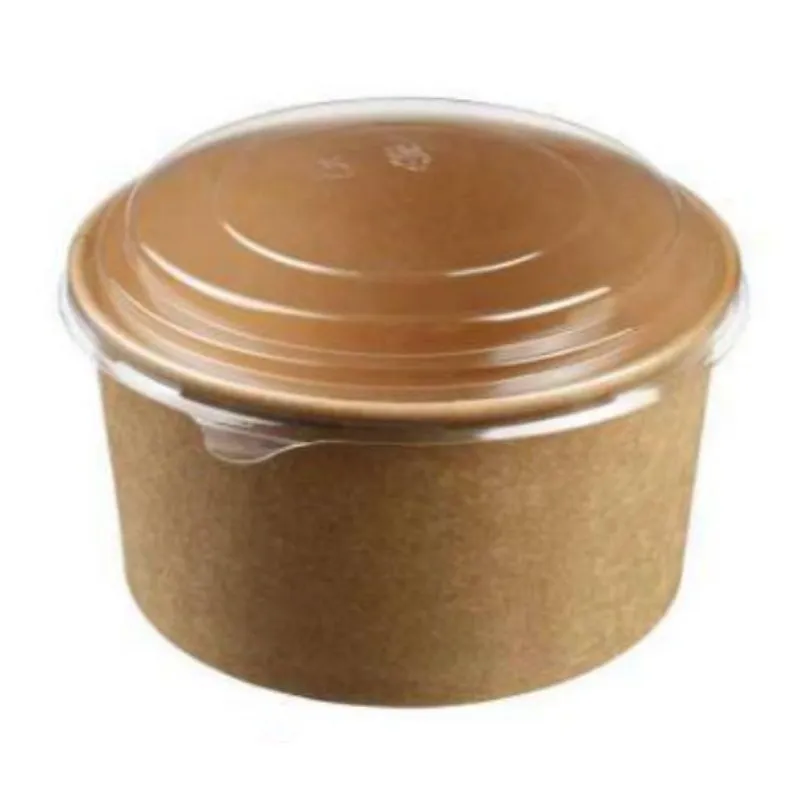 Μπολ σαλάτας από κράφτ με καπάκι - 1000 ml - διάμετρος 149 χιλιοστά - Σετ των 25