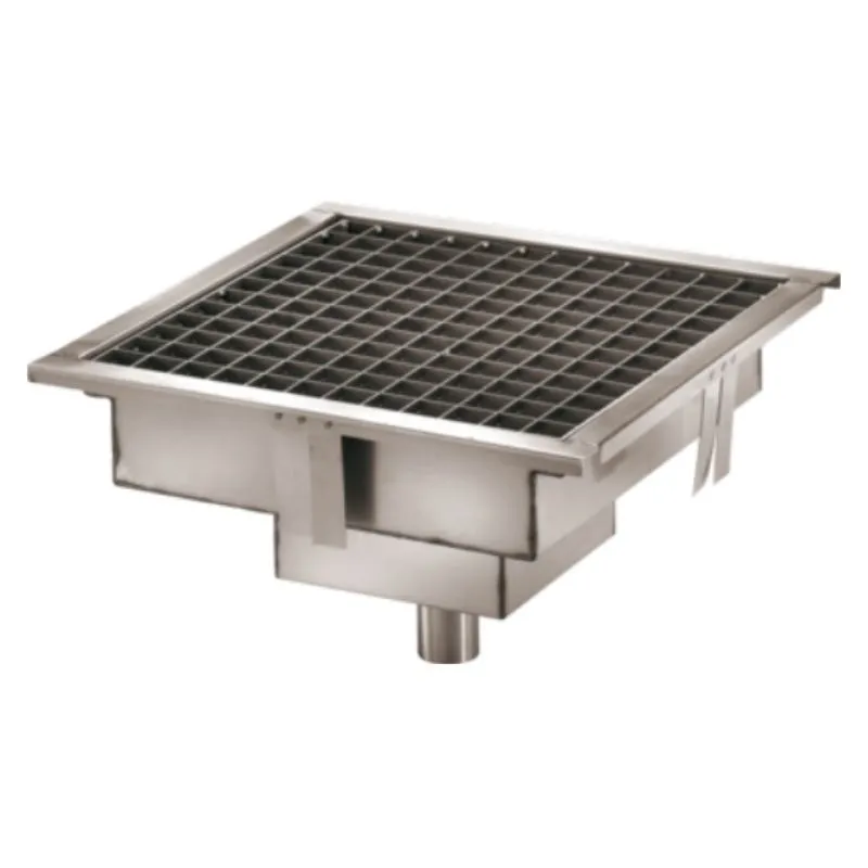 Caniveau de Sol en Inox 20 x 20 cm - Sortie Horizontale