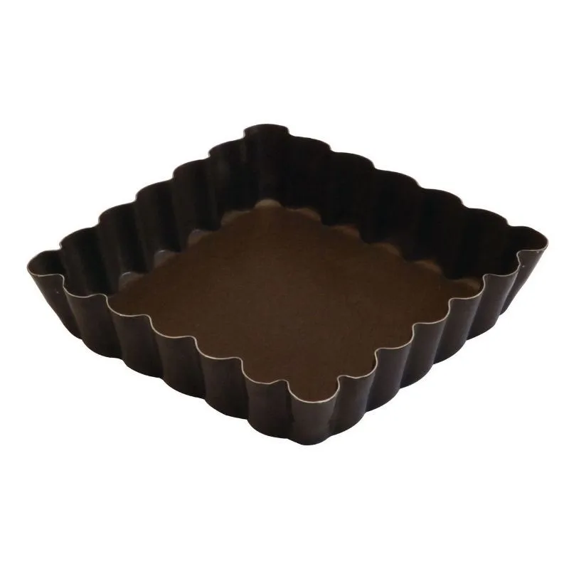 Moule à Tartelette Carrée Cannelée - 100 x 100 mm