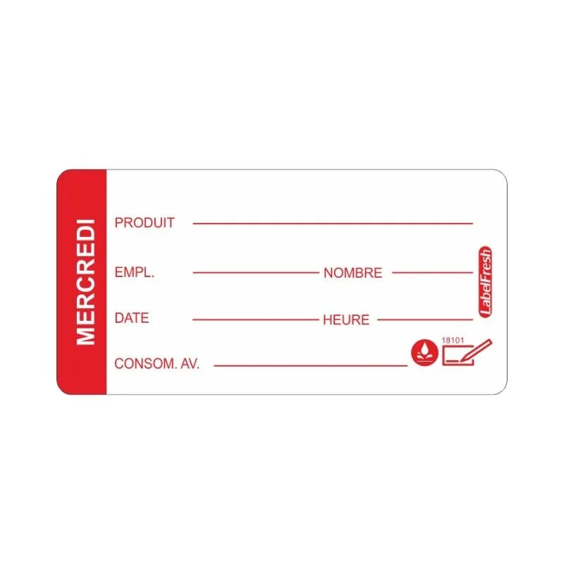 Ετικέτα Ιχνηλασιμότητας LabelFresh Soluble Pro - Τετάρτη - 60 x 30 mm - Παρτίδα των 250