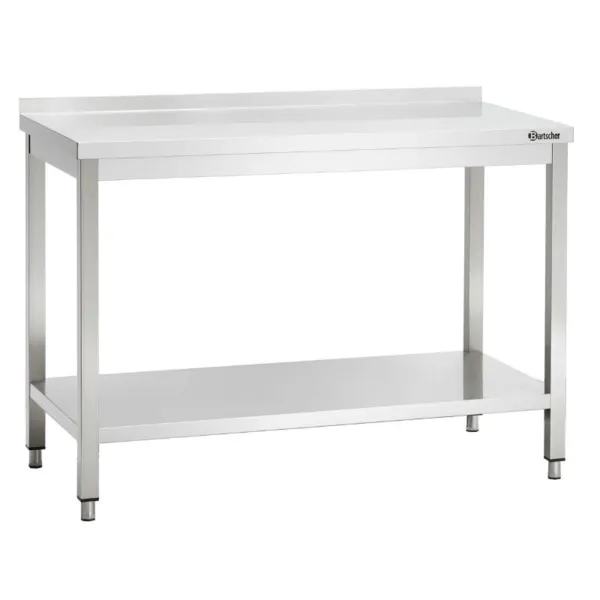 Τραπέζι Inox με πλάτη - Μ 1100 x Π 700 mm