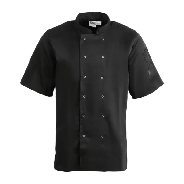 Μπλούζα Κουζίνας Unisex Μαύρη με Κοντά Μανίκια Vegas - Μέγεθος XXL