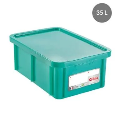 Ορθογώνιο HACCP Δοχείο με Καπάκι - 35 L - Πράσινο